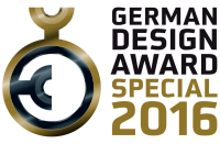 Il simbolo del vincitore nel concorso German Design Award 2016 per l'aspiratore nasale elettrico Nosiboo Pro.