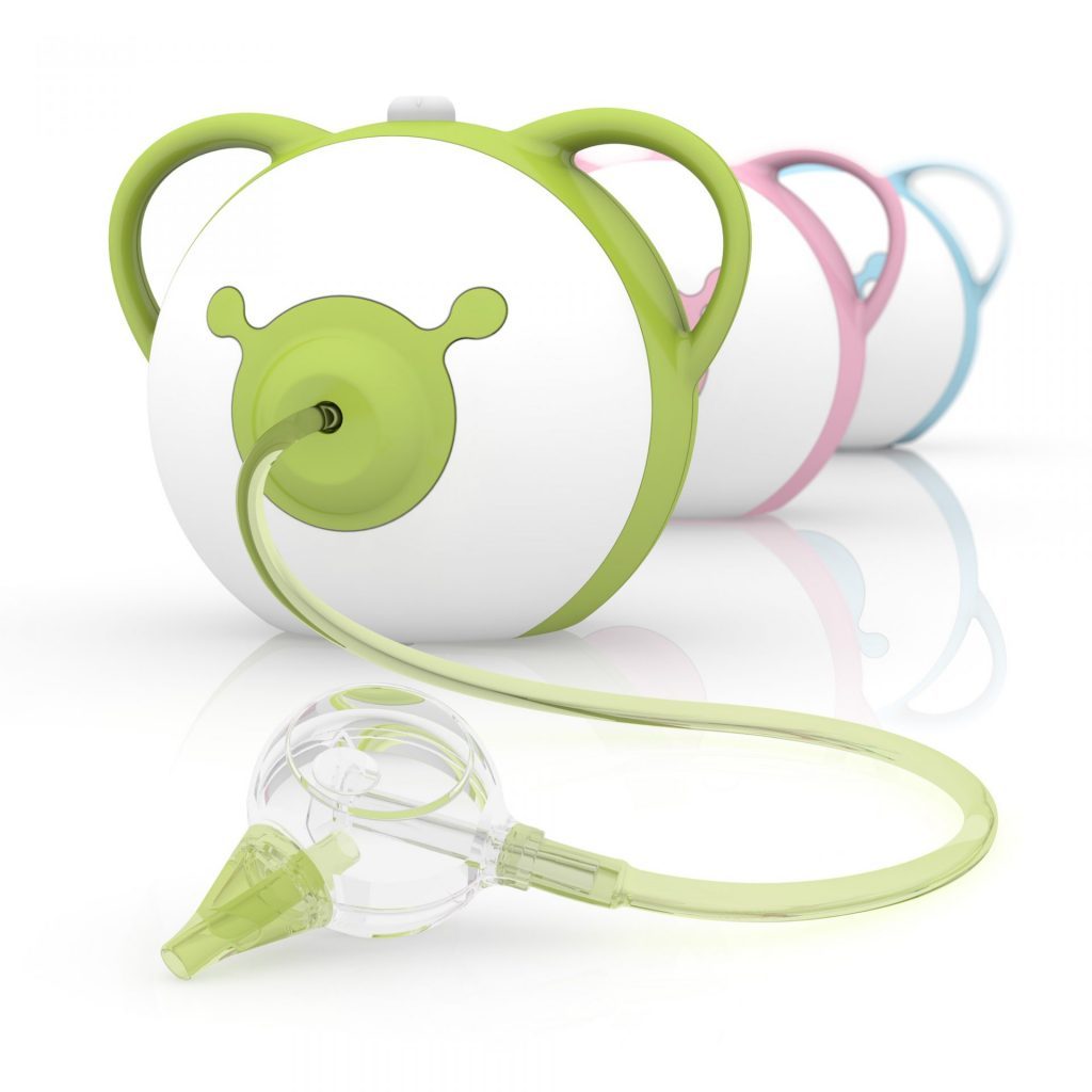 Nosiboo Pro elektrischer Baby Nasensauger in drei Farbenvarianten: blau, grÃ¼n, rosa, Vorderansicht