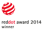 Odznaka zwycięzcy konkursu Red Dot Design Award 2014 za elektryczny aspirator do nosa Nosiboo Pro