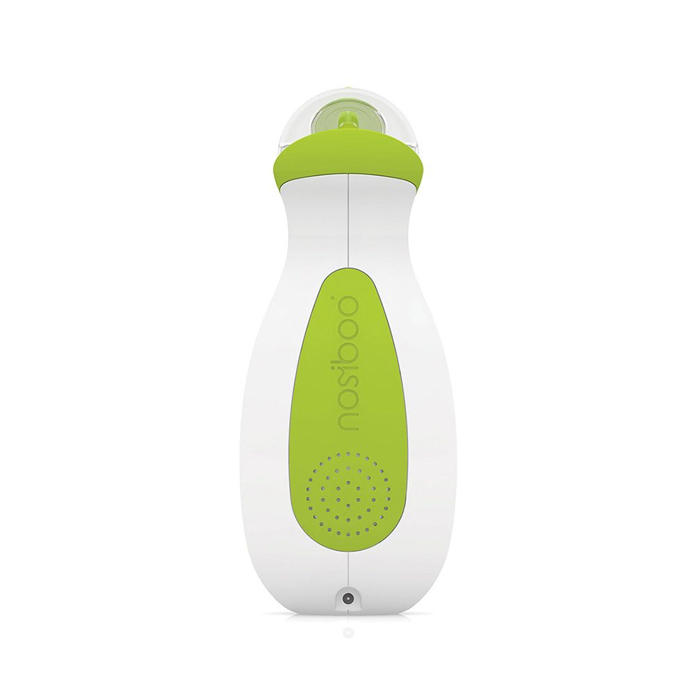 Aspiratore nasale portabile Nosiboo Go per bambini per liberare i nasini tappati durante i viaggi: vista posteriore