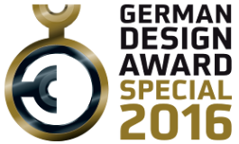 Badge de gagnant du concours « German Design Award 2016 » pour le mouche-bébé électrique Nosiboo Pro