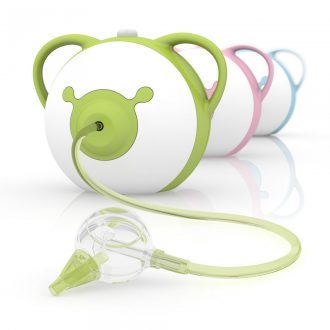Nosiboo Pro elektrischer Baby Nasensauger in drei Farbenvarianten: blau, grün, rosa, Vorderansicht